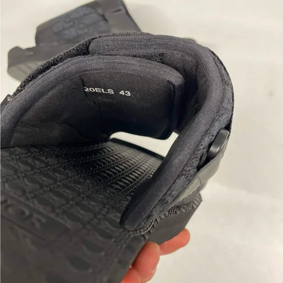 Dior Black Textured Slide Sandals